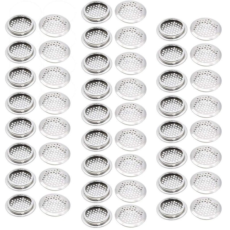 NACX 50Pcs Air Vents 53mm Circular Soffit Vent Stainless Steel Round Vent Mesh Hole Louver for Kitchen Bathroom Cabinet Wardrobe - Image 1